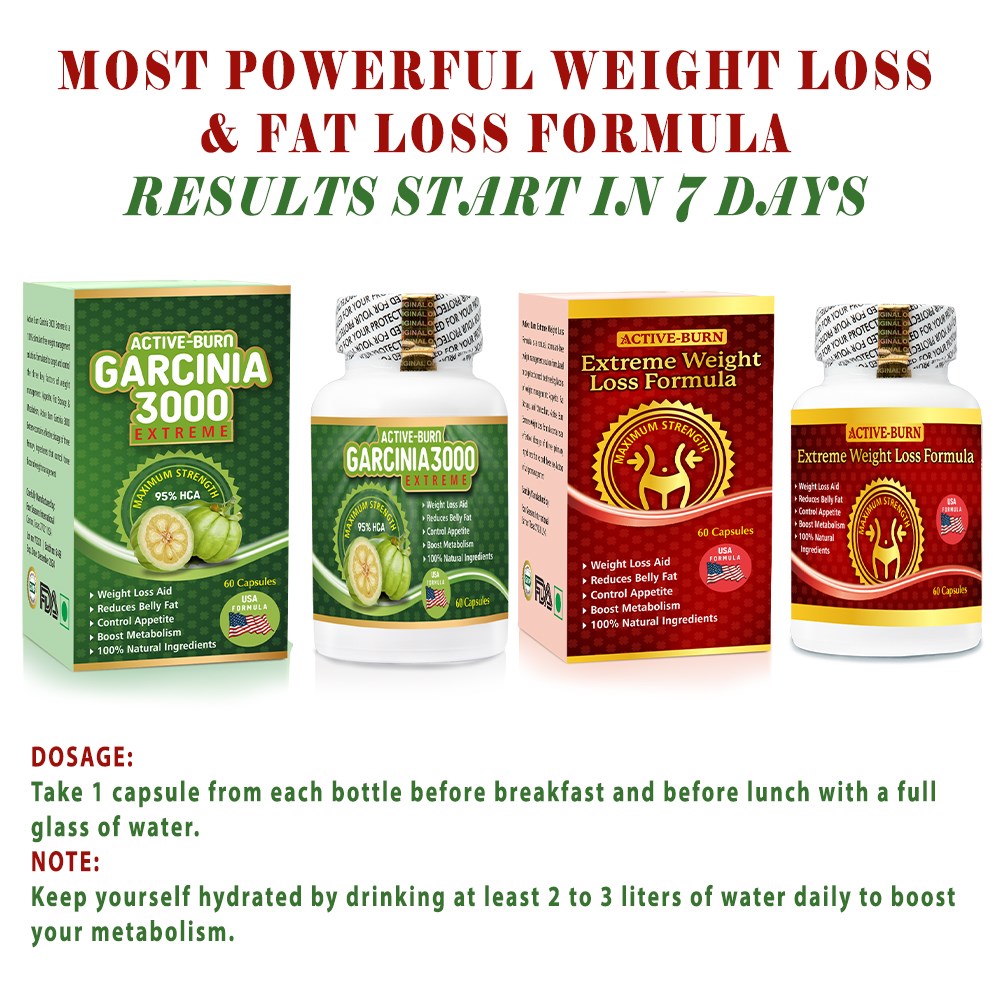 Active Burn Garcinia 3000 Extreme Weight Loss Capsules