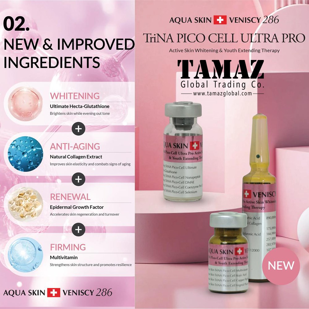 Aqua Skin Veniscy 286 TriNa Pico Cell Glutathione Injection