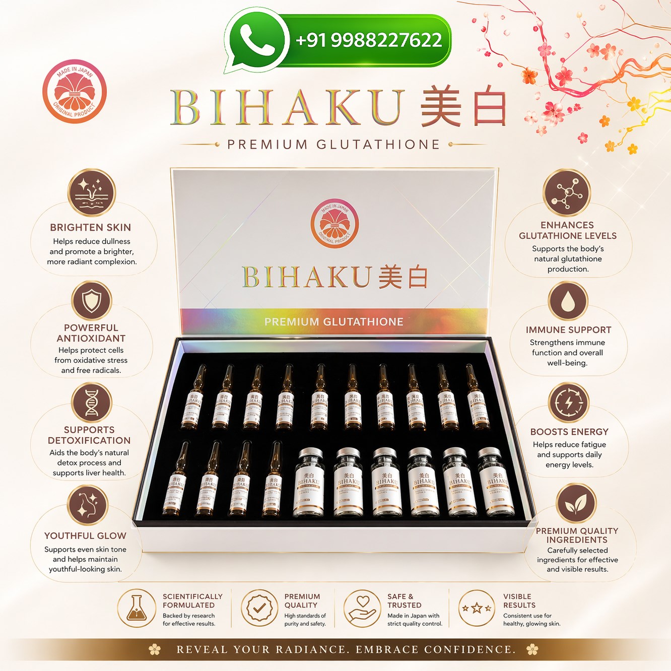 Bihaku Japan Premium Glutathione 10,000mg Injection