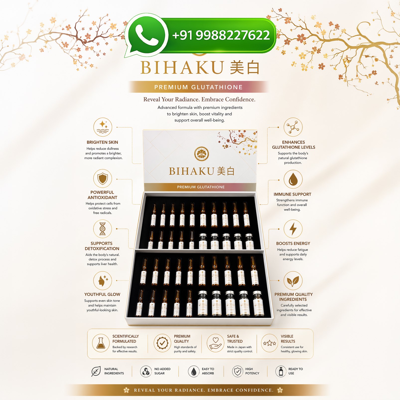 Bihaku Japan Premium Glutathione 10,000mg Injection