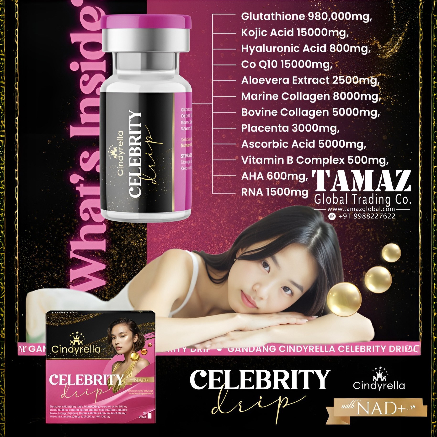 Cindyrella Celebrity Drip with NAD+ Glutathione Skin Whitening Injection