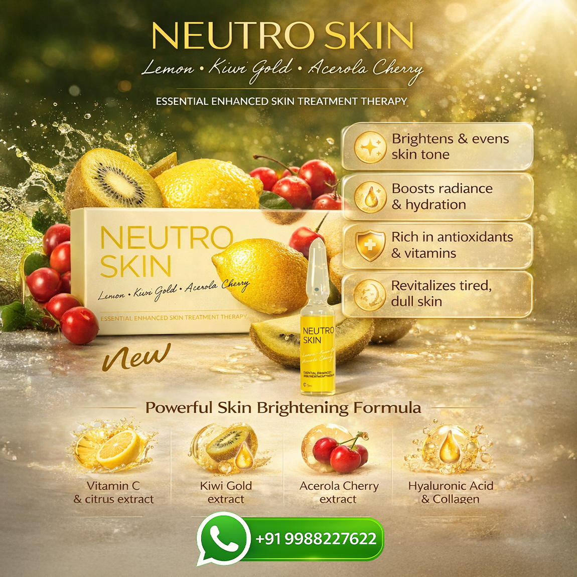 Neutro Skin Lemon, Kiwi Gold, Avocado Cherry Collagen & Vitamin C Injection